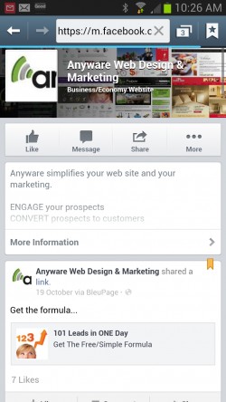 facebook mobile site